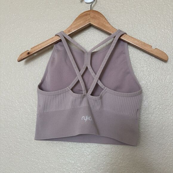 Ryka Sports Bra Ribbed Knit Medium Blush Full Coverage - Picture 2 of 4